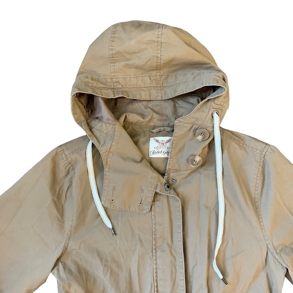Faded Glory hooded tan khaki lightweight utility jacket size small - Picture 3 of 7